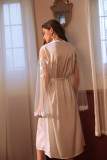 Lace Extended Wedding Dressing Robe Women'S Summer Sexy Nightgown Embroidered Pajamas