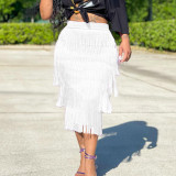 Summer women's dress fringed fashion flowy skirt midi skirt