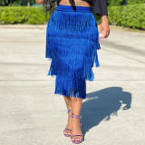 Summer women's dress fringed fashion flowy skirt midi skirt