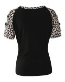 Women's Summer Leopard Patchwork T-Shirt