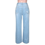 WomenCasual Denim Ripped Jeans