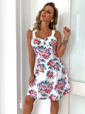 Women Clothing Dresses Summer Fashion Floral Print Strap Sexy Dress