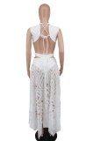 Women Clothing Summer Sexy Sleeveless V-Neck Waist Cutout See-Through Casual Women'S Maxi Dress