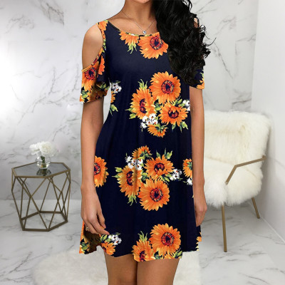 Sexy Fashion Digital Print Multicolor Women's Dress