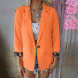 Women Fall/Winter Leopard Print Long Sleeve Casual Blazer