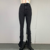 Women Slit Denim Pants