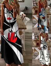 Women Summer Casual Print Halter Holidays Maxi Dress