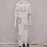 Women Ethnic Print Loose Shirt Dress