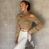 Women's Puff Sleeve Fashion Sexy Top Sweater