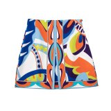 Summer Women's Round Neck Sleeveless Dress + High Waist Skirt Shorts Print Suit Women