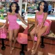 Women's Summer Fashion Print Button Decor Jumpsuit