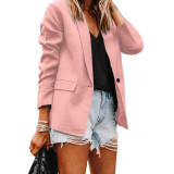 Women Fashion Turndown Collar Chic Long Sleeve Blazer