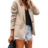 Women Fashion Turndown Collar Chic Long Sleeve Blazer