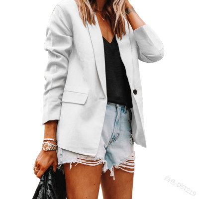 Women Fashion Turndown Collar Chic Long Sleeve Blazer