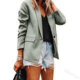 Women Fashion Turndown Collar Chic Long Sleeve Blazer