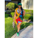 Women Loose Short Sleeve Graffiti Shirt Dress