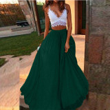 Women Summer Women Casual Solid Long Skirt