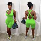 Women Sexy Backless Halter Neck Sleeveless Jumpsuit