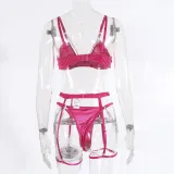 Metal Chain Mesh See-Through Sexy Nightclub Ladies Lingerie Set