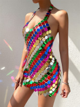 Sexy Nightclub Multi-Color Sexy Dress