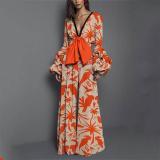 Women's Jumpsuit Dress Fashion Sexy Print Dress