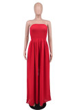 Women Summer Casual Off Shoulder Chiffon High Waist Wide Leg Jumpsuit