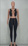 Women Sexy Solid Hollow out Bandage Crop Top+pant Two piece