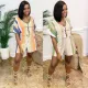 Women'S Summer Short Sleeve Loose Positioning Print Short Jumpsuit