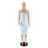 Women Summer Print Sling Dress