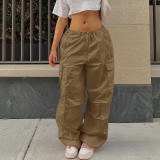 Street Loose Cargo Pants Fall Fashion Casual Low Rise Plus Size Loose Slim Fit Harness