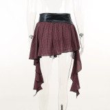 Women'S Fall Dark Contrast Style Check Short Skirt