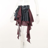 Women'S Fall Dark Contrast Style Check Short Skirt