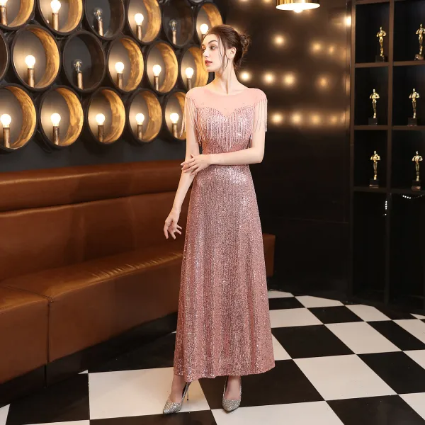 Elegant Crystal Diamond Sequins Fishtail Formal Party Long Dress Evening Dress