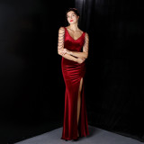 Women high-end elegant banquet fishtail evening dress