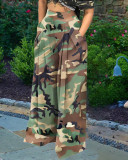 Women Spring/Summer Camo Print Wide Leg Pants