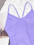 Summer Sexy Solid Color Strap One Peice Swimsuit