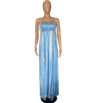 Summer Strapless Solid Career Chic Maxi Dress