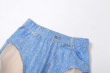 Summer Women Sexy Cutout Patchwork See-Through Pants