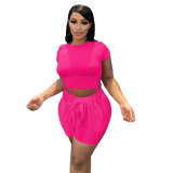 Sexy Ladies Open Waist Round Neck Multicolor Two Piece Nightclub