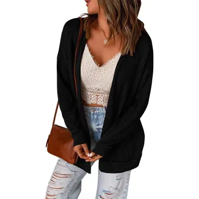 Autumn And Winter Women'S Loose Sweater Knitting Long Sleeve Cardigan