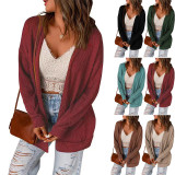 Autumn And Winter Women'S Loose Sweater Knitting Long Sleeve Cardigan