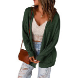 Autumn And Winter Women'S Loose Sweater Knitting Long Sleeve Cardigan