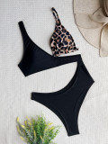 One piece swimsuit solid color bikini swimsuit leopard print swimsuit two-piece bikini