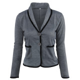 Women's Solid Color Casual Versatile Slim Fit Blazer Chic Jacket Women's Autumn Winter