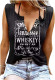 Women'S Summer Tank Top Letter Print V-Neck Sleeveless T-Shirt