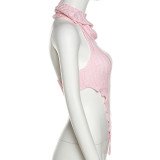 Autumn Women'S Fashion Solid Color Turtleneck Sleeveless Irregular Basics Slim Knitting Vest