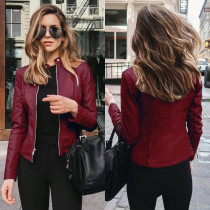 Autumn And Winter Women'S Fashion Leather Pu Blazer