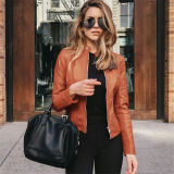 Autumn And Winter Women'S Fashion Leather Pu Blazer