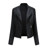 Spring And Autumn Women'S Short Slim Thin Leather Jacket Women'S Clothing