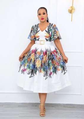 Women Ethnic Print Loose Dress